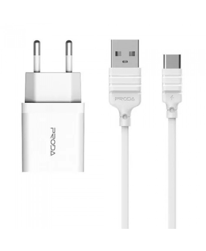Proda PD-113 Linghang Series Wall Charger With Cable USB 2.4A To Lightning 8-pin/Type-C/ Micro (1m)